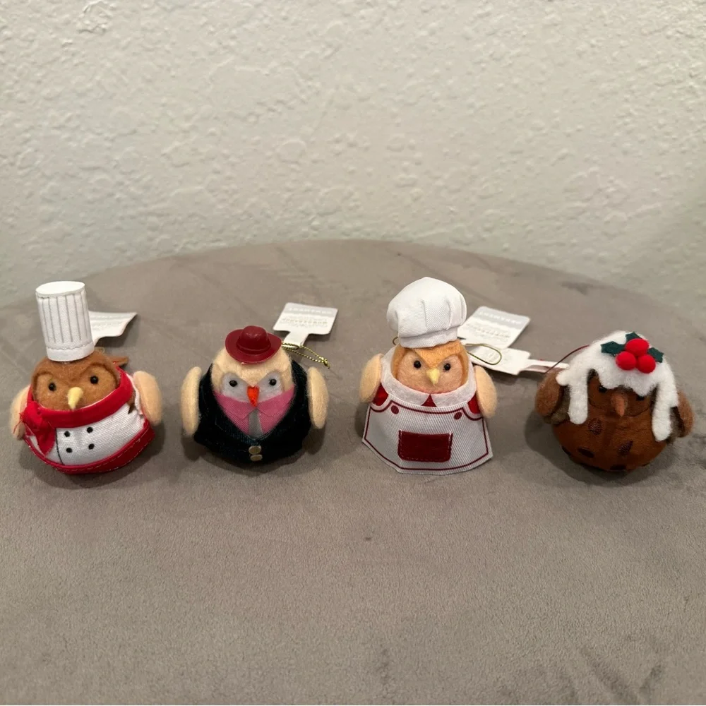 New Christmas Featherly Friends™ Fabric Bird Ornaments Wondershop™/ Set of 4